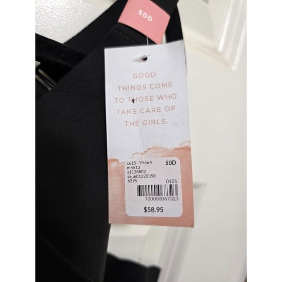 NWT Cacique Black Smooth Lightly Lined Full Coverage Bra 50D - Picture 5 of 5